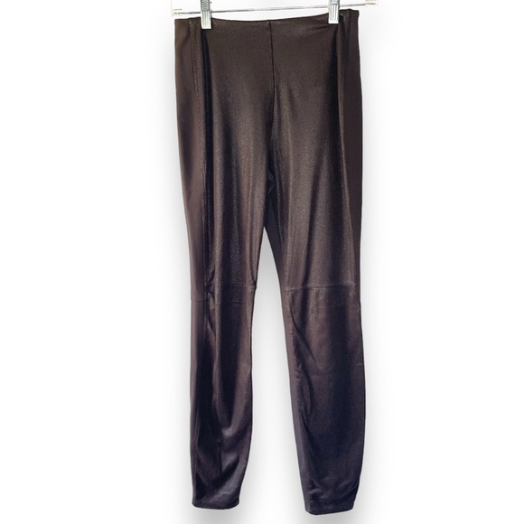 Lysse Faux Suede dark Brown leggings - Picture 1 of 5